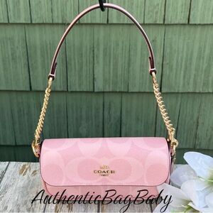 Coach Leather Hailey Flap Bag Crossbody Purse Powder Pink